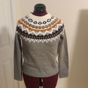 J. Crew Cream and Black Knit Sweater
